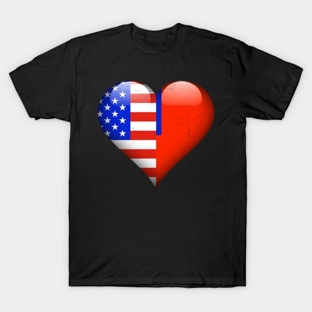 Half American Half Taiwanese - Gift for Taiwanese From Taiwan T-Shirt by Country Flags